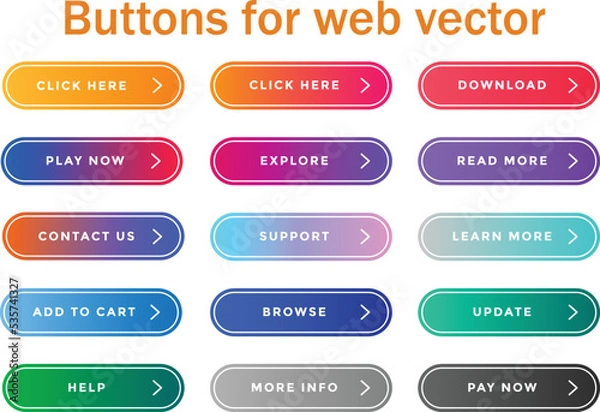Fototapeta cta web button collection