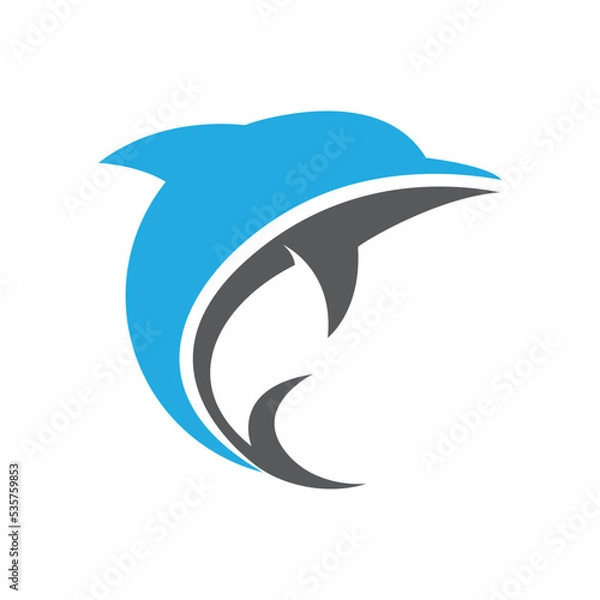 Fototapeta Dolphin logo template vector icon