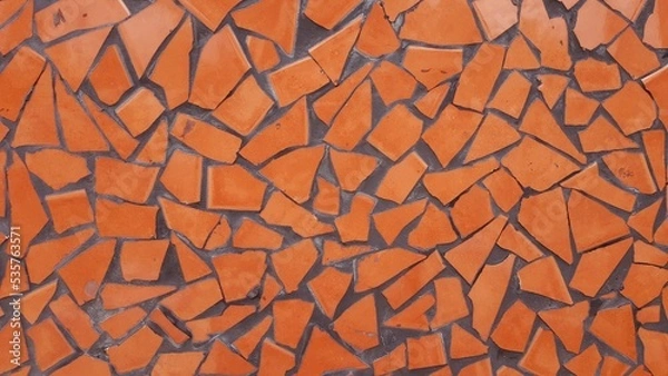 Fototapeta Patterns made by placing broken colored tiles in a row.