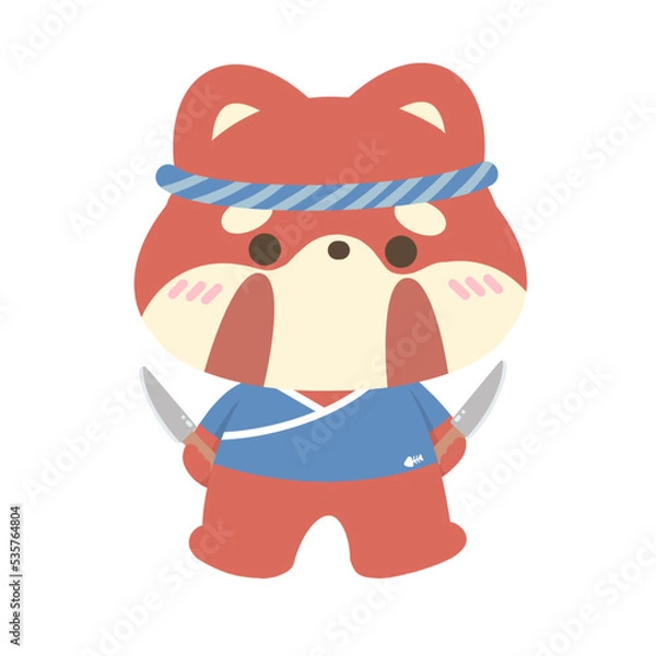 Obraz red panda want to be a chef.