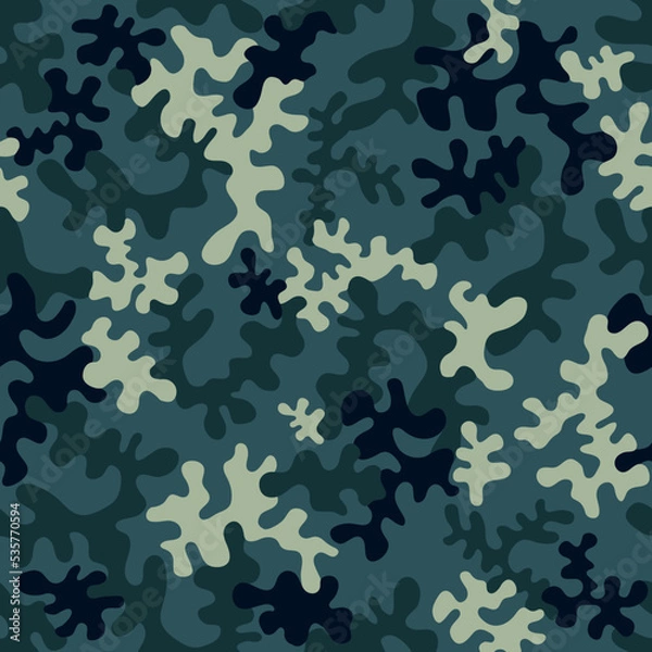 Fototapeta Seamless camouflage pattern - vector illustration