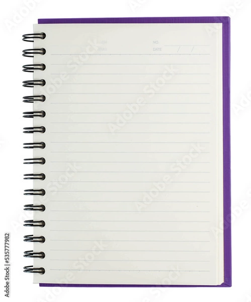 Obraz Blank notebook with purple cover opened