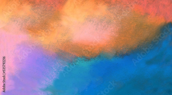 Obraz オイルパステル で描いた、夕焼けと海をイメージした幻想的な背景テクスチャー