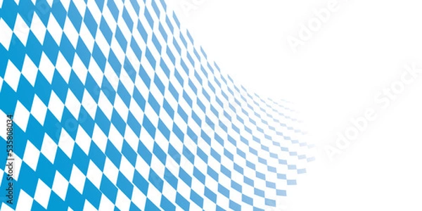 Fototapeta Bavarian Oktoberfest pattern with blue and white rhombus Flag of Bavaria Oktoberfest blue checkered background. Vector diamonds background with copy space for text.
