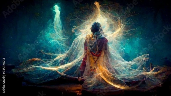 Obraz Shamanic energy showing quantum connections throughout eternity