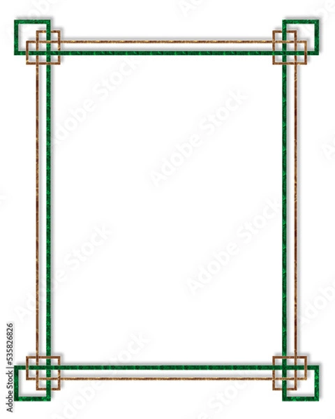 Fototapeta Decorative geometric frame elements with reflection.