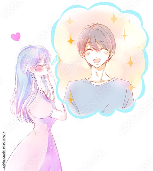 Fototapeta 好きな男性のことを想う女性