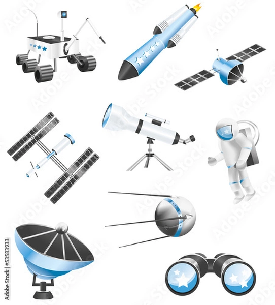 Fototapeta Space technology icons