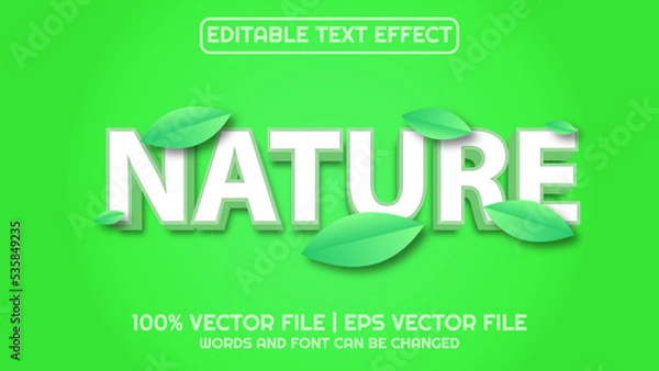 Fototapeta Editable text effect modern 3d and minimal font style