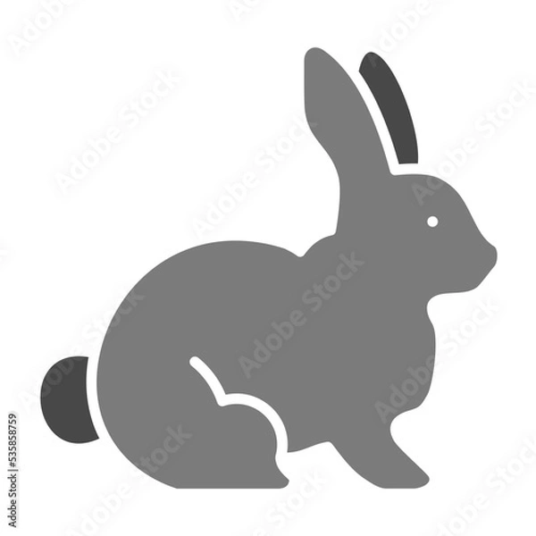 Fototapeta Rabbit Greyscale Glyph Icon
