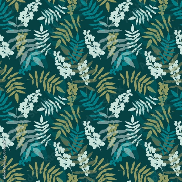 Fototapeta Elegant botanical seamless texture. Abstract organic design, raster version. Good for fashion print, wallpaper, interior decor and more