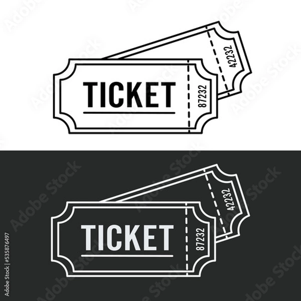 Fototapeta ticket vector set line