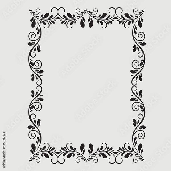 Fototapeta Frame, in the style of an ornament, Vector illustration eps 10, Art.