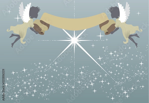 Obraz angels with banner