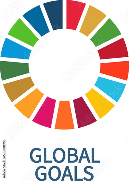 Obraz Sustainable Development Goals set by the United Nations General Assembly, Agenda 2030. PNG illustration isolated on transparent background