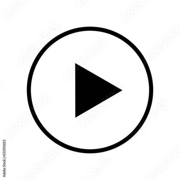 Fototapeta play circle icon. Digital business. Music symbol. Vector illustration. Stock image. 