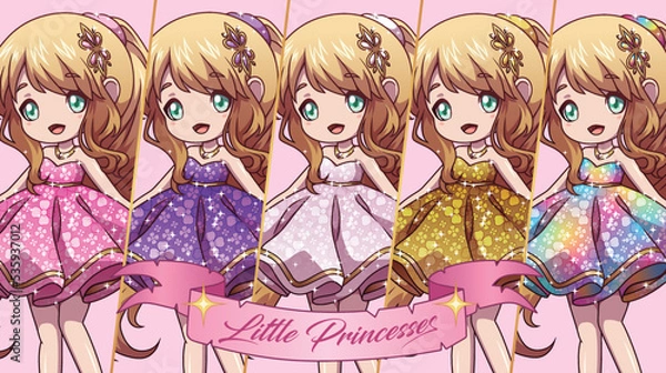 Fototapeta princess draw collection birthday