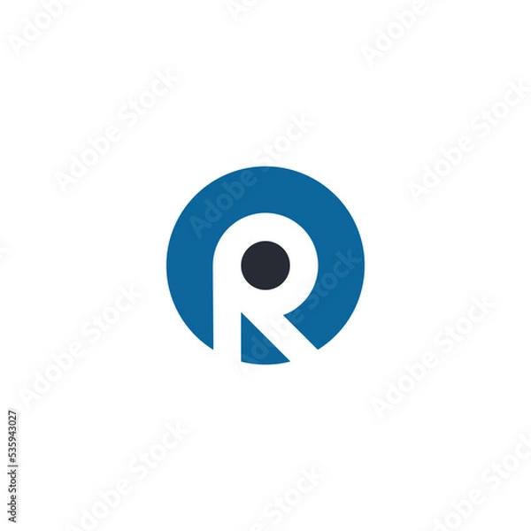 Fototapeta circle letter R logo template. letter R logo with simple style on white background