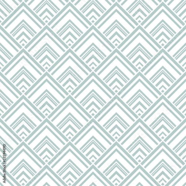 Fototapeta Seamless geometric abstract vector pattern whith light blue and white rhombuses. Geometric modern ornament. Seamless modern background