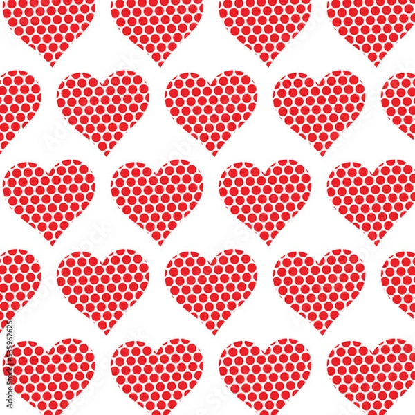 Fototapeta Heart shape pattern vector illustration. 