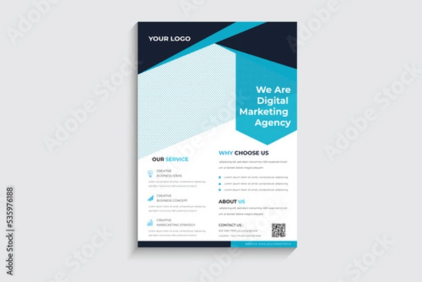 Fototapeta Title: Corporate Business Flyer poster pamphlet brochure cover design layout background, vector template in A4 size - Vector