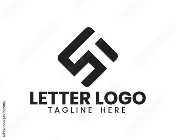 Obraz ST Letter Mark or Monogram Logo Design Vector, ST logo, S logo vector, T logo vector