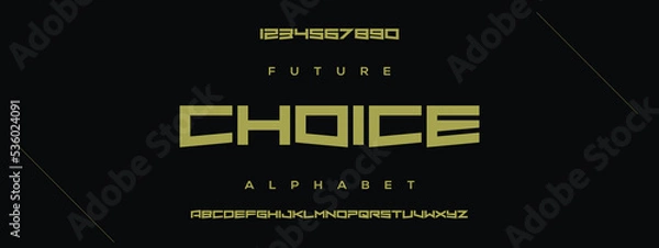 Fototapeta CHOICE Minimal urban font. Typography with dot regular and number. minimalist style fonts set. vector illustration