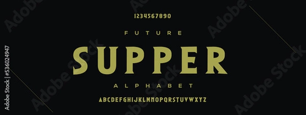 Fototapeta SUPPER  Elegant alphabet letters font and number. Classic Lettering Minimal Fashion Designs. Typography modern serif fonts decorative vintage design concept. vector 
