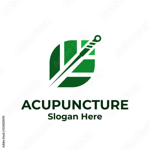 Obraz Acupuncture Flat Logo Vector