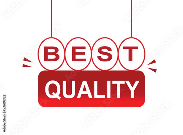 Fototapeta Vector Illustration Best Quality. Red hanging vector banner with white background.