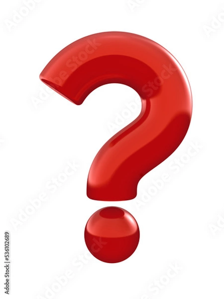 Obraz Red question mark 3d icon, isolated
