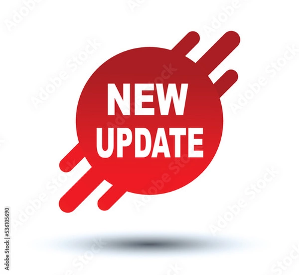 Fototapeta Vector Illustration New Update. Red vector design with white background.