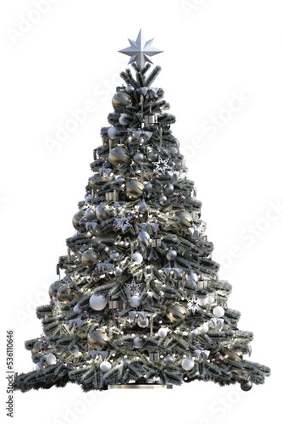 Obraz white christmas tree