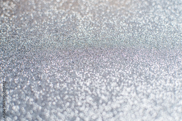 Obraz white and silver abstract bokeh lights. defocalized background