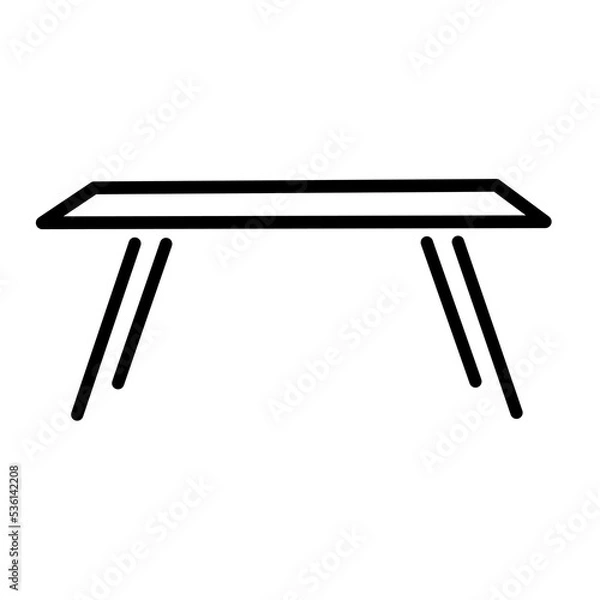 Fototapeta Vector of table sign isolated on white background. Simple single icon for table, furniture, furnishings, room, and home decor. Modern and minimalist style table illustration for home interior design