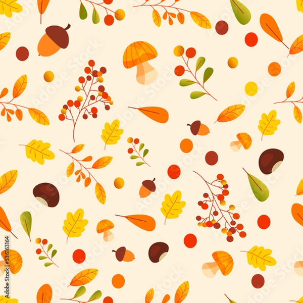 Obraz autumn leaves seamless pattern