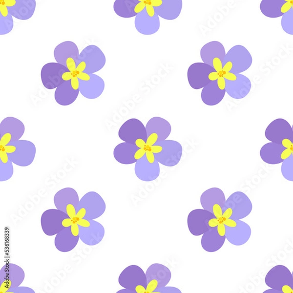 Obraz Cute violet flowers. Floral seamless pattern.