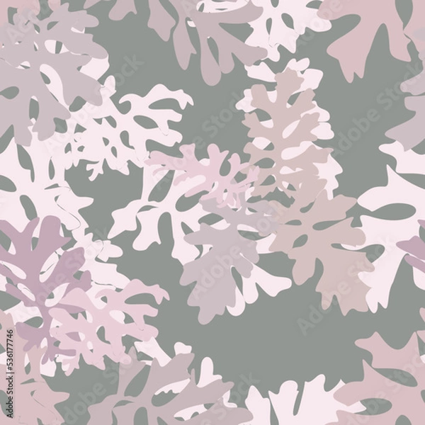 Obraz Abstract seamless pattern with leaves. Trendy hand drawn textures.