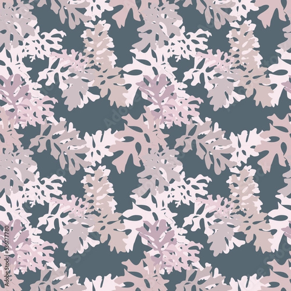 Obraz Abstract seamless pattern with leaves. Trendy hand drawn textures.