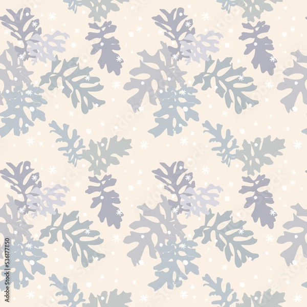 Obraz Abstract seamless pattern with leaves. Trendy hand drawn textures.