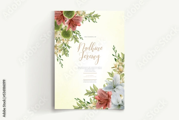 Obraz THE SAVE FLORAL FRAME WEDDING INVITATIONS