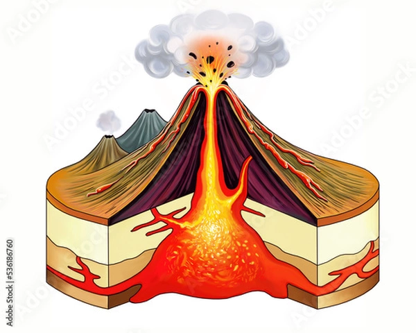 Obraz volcano eruption scheme