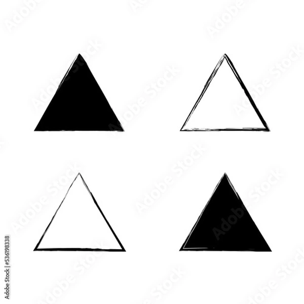 Fototapeta Brush triangles. Layout square. Vector illustration. Stock image.