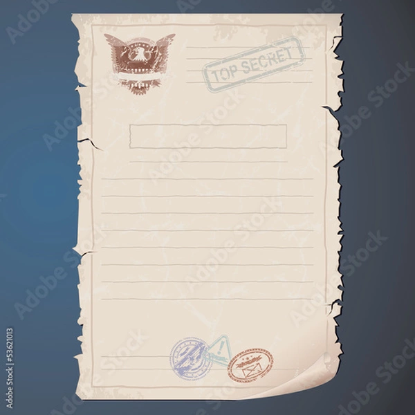 Obraz Top Secret Document Template