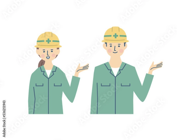 Fototapeta ヘルメットをかぶった土木作業員