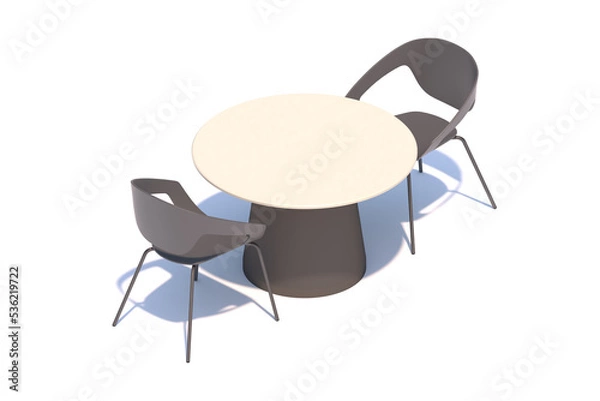 Fototapeta 3D round table seating rendering