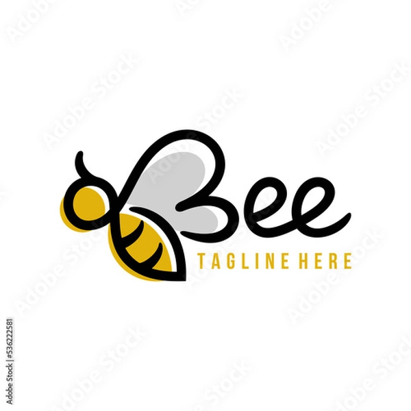 Obraz Initial letter B bee logo design. Bee Logo Template.
