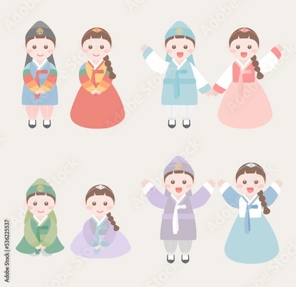 Obraz 한국 명절 일러스트 이미지