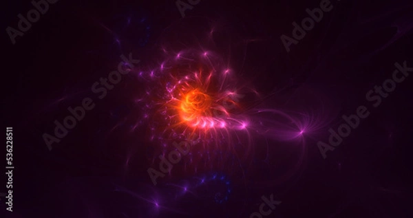 Obraz 3D rendering abstract multicolor fractal light background