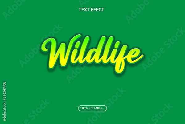 Obraz Simple text effect design with wildlife theme